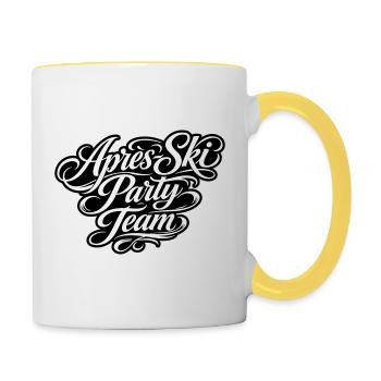 Équipe de la fête d’après-ski - Mug contrasté - blanc/jaune - Droite