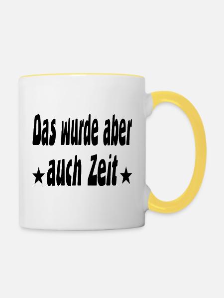 Zeit - Tasse zweifarbig - Weiß/Gelb