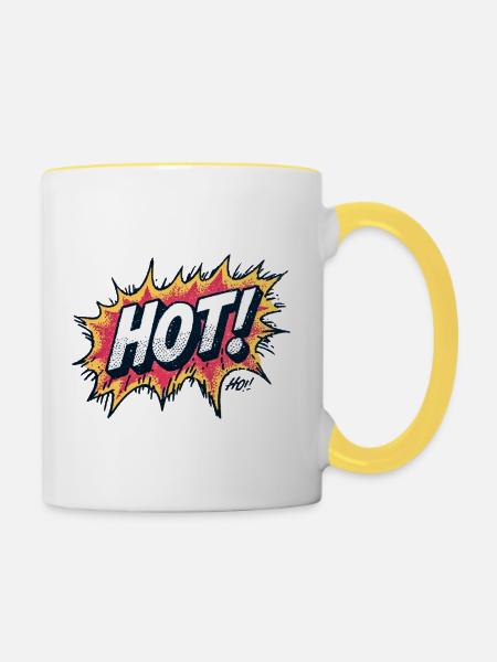 Hot Comic Explosions Design - Tasse zweifarbig - Weiß/Gelb