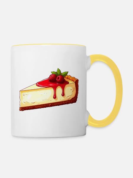 Käsekuchen - Tasse zweifarbig - Weiß/Gelb