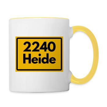 ANCIEN CODE POSTAL RETRO 2240 HEIDE MARSHENLAND - Mug contrasté - blanc/jaune - Droite