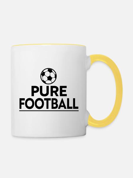 Reiner Fußball - Tasse zweifarbig - Weiß/Gelb