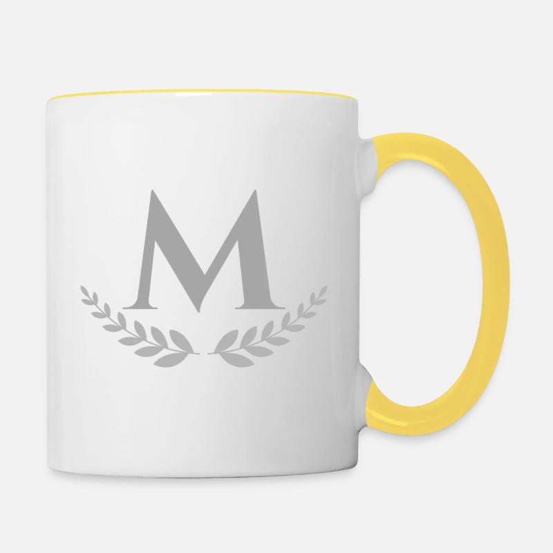 M - Tasse zweifarbig - Weiß/Gelb