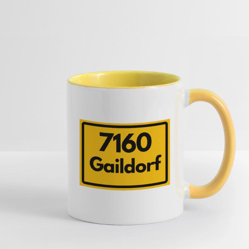 OLD POSTCODE POSTCODE RETRO 7160 GAILDORF HEIMAT Contrasting Mug