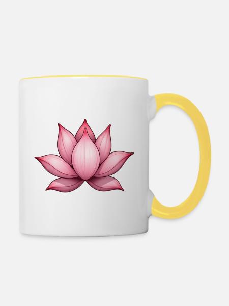 Lotusblume Seerose - Tasse zweifarbig - Weiß/Gelb
