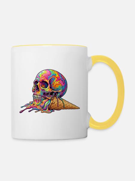 Cream Skull - Tasse zweifarbig - Weiß/Gelb