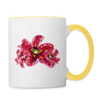 Lis - Mug contrasté - blanc/jaune - Droite