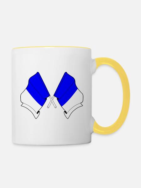 Spa Twin Flags - Tasse zweifarbig - Weiß/Gelb