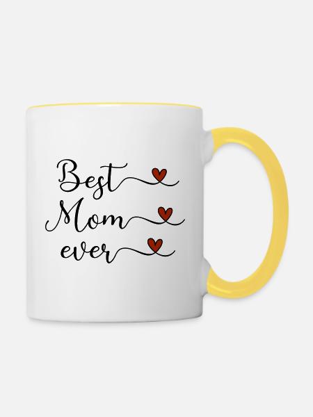 Beste Mama - Tasse zweifarbig - Weiß/Gelb