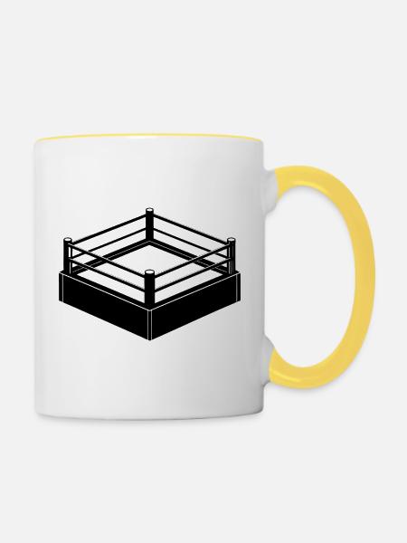 Boxring - Tasse zweifarbig - Weiß/Gelb