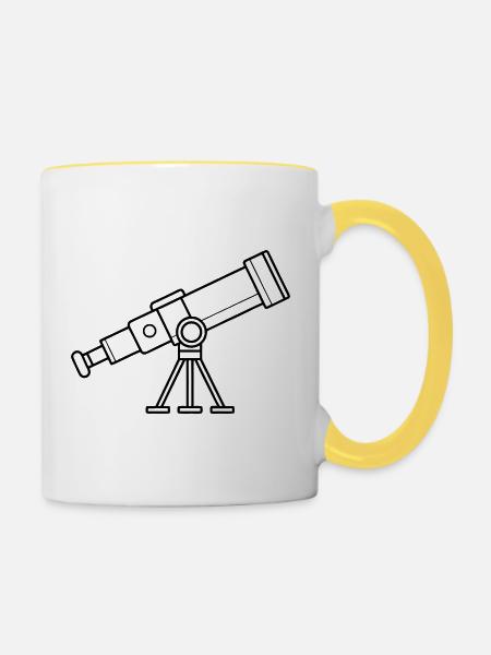 Teleskop - Tasse zweifarbig - Weiß/Gelb