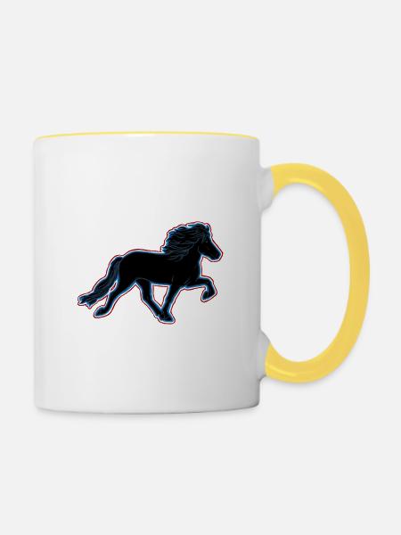 Icelandic Tölter - Tasse zweifarbig - Weiß/Gelb
