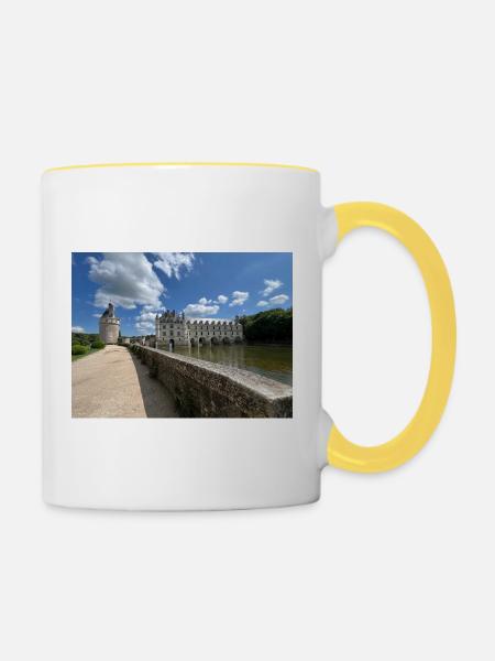 Burg von Chenonceau - Tasse zweifarbig - Weiß/Gelb