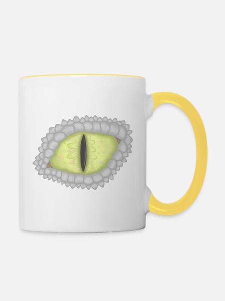 Drachenauge - Tasse zweifarbig - Weiß/Gelb