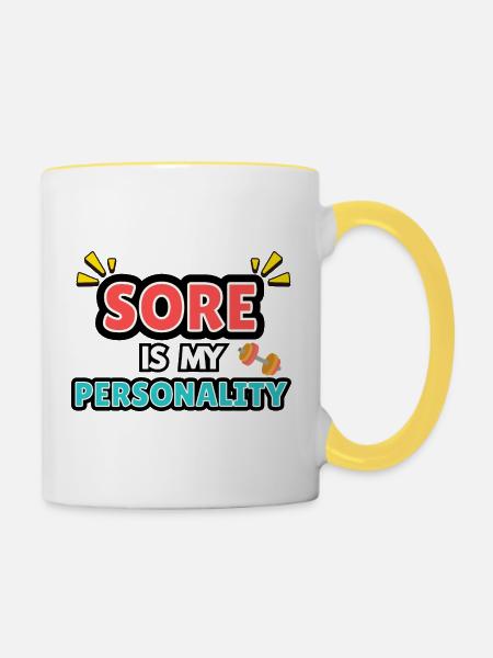 Meine Persönlichkeit ist wund. - Tasse zweifarbig - Weiß/Gelb