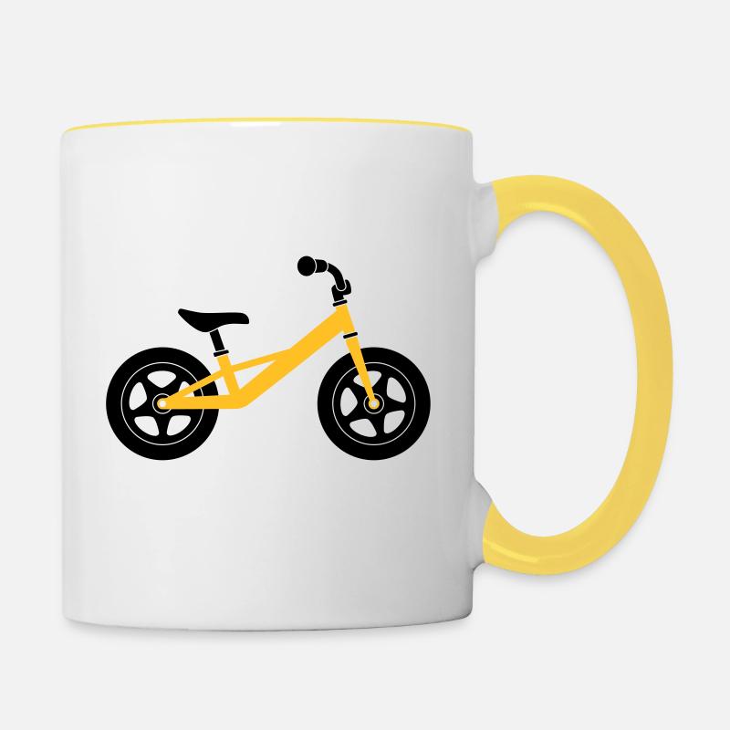 Vélo sans pédales - Mug contrasté - blanc/jaune