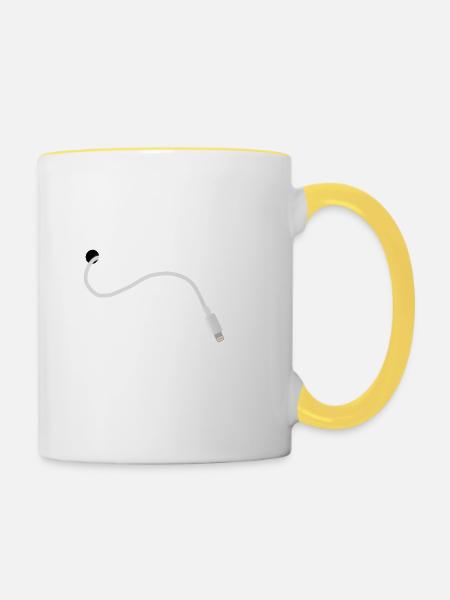 iPhone Kabel - Tasse zweifarbig - Weiß/Gelb