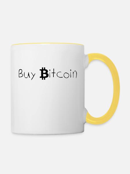 Buy bitcoin - Tasse zweifarbig - Weiß/Gelb