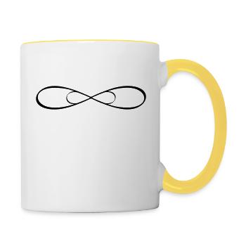 Double Infinity Infinity Sign Friendship - Contrasting Mug - white/yellow - Right