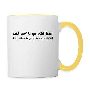 Citations - Mug contrasté - blanc/jaune - Droite