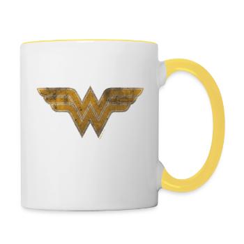 Justice League Wonder Woman Logo Tasse - Tasse zweifarbig - Weiß/Gelb - Rechts