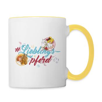 Bibi und Tina 'Lieblingspferd' - Tasse zweifarbig - Weiß/Gelb - Rechts