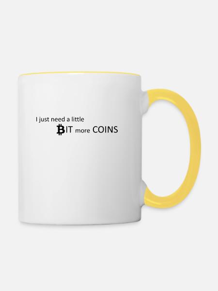 more bitcoin - Tasse zweifarbig - Weiß/Gelb