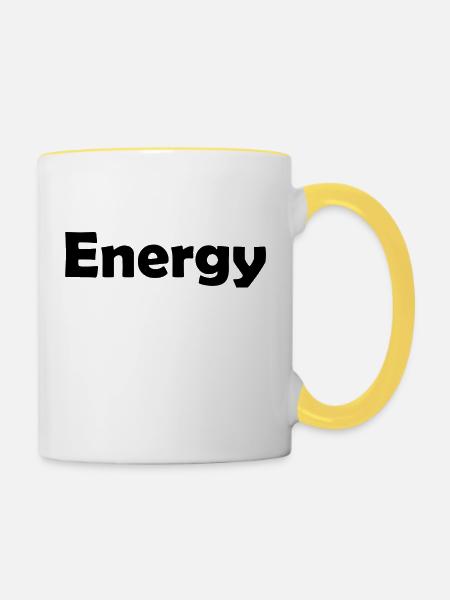 Energy - Tasse zweifarbig - Weiß/Gelb