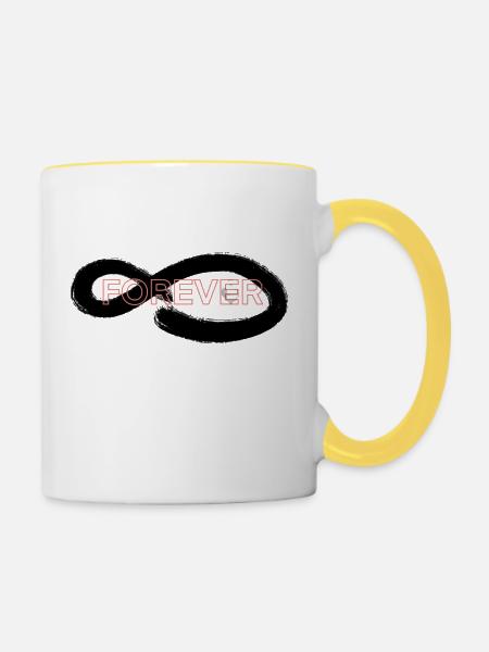Forever - Tasse zweifarbig - Weiß/Gelb