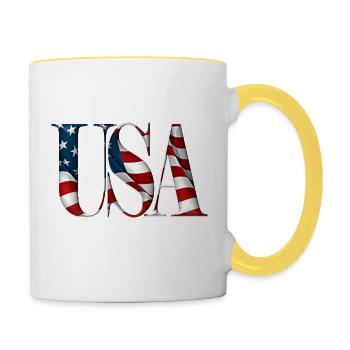 USA Text - Contrasting Mug - white/yellow - Right