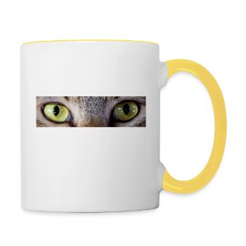 cat look - Contrasting Mug - white/yellow - Right