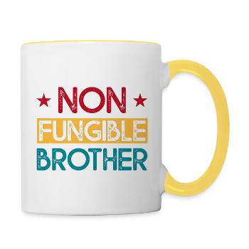 NON FUNGIBLE BROTHER - Contrasting Mug - white/yellow - Right