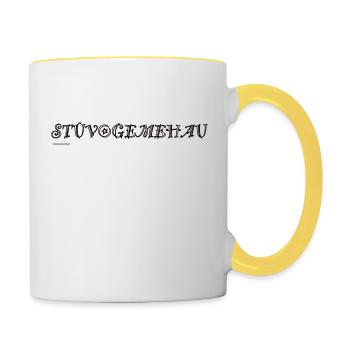 Mensch - Tasse zweifarbig - Weiß/Gelb - Rechts