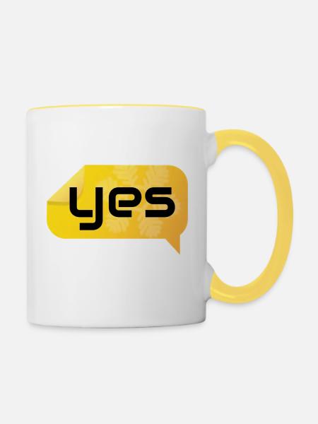 yes - Tasse zweifarbig - Weiß/Gelb