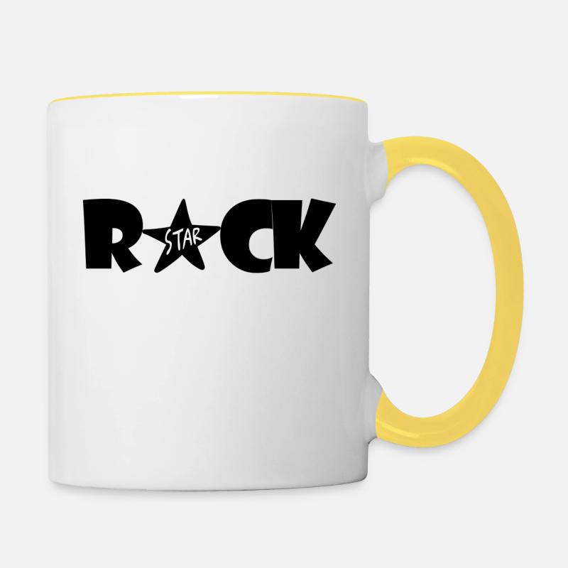 Rock Star - Mug contrasté - blanc/jaune