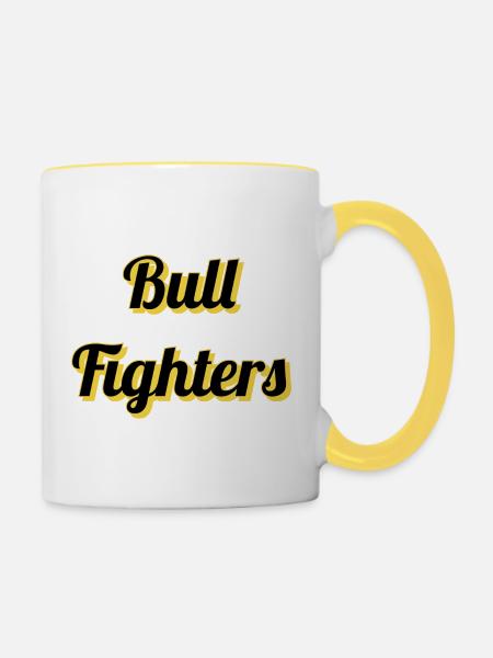 Bullen kämpfer - Tasse zweifarbig - Weiß/Gelb