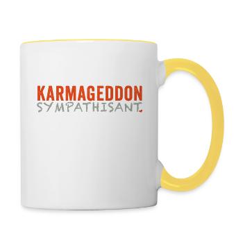 Karmagedon Sympathisant - Tasse zweifarbig - Weiß/Gelb - Rechts