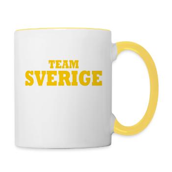 Team sverige - Mug contrasté - blanc/jaune - Droite