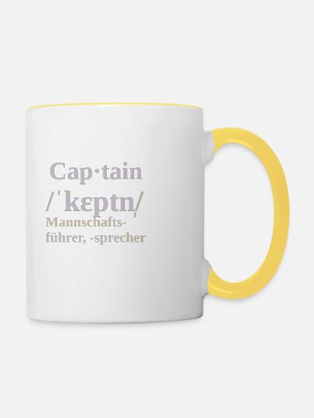 captain - Tasse zweifarbig - Weiß/Gelb