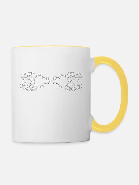 unendlich - Tasse zweifarbig - Weiß/Gelb