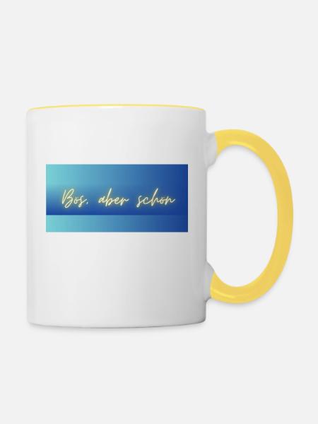 Bös, aber schön - Tasse zweifarbig - Weiß/Gelb