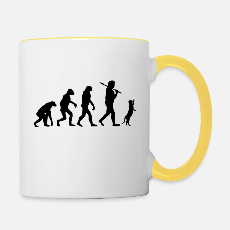 Cat - Contrasting Mug - white/yellow