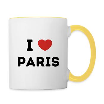 I Love with Heart Paris - Contrasting Mug - white/yellow - Right