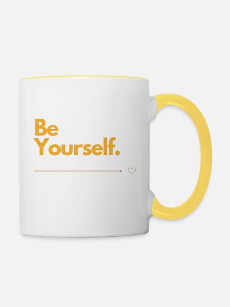 Be Yourself - Tasse zweifarbig - Weiß/Gelb