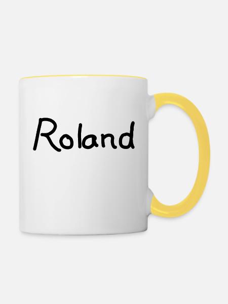 Roland - Tasse zweifarbig - Weiß/Gelb