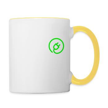 techno charge - Contrasting Mug - white/yellow - Right