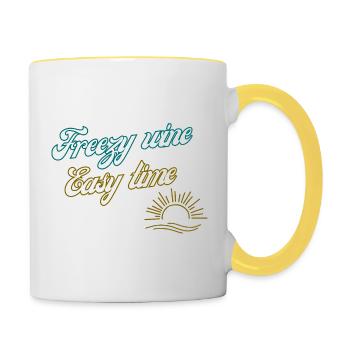Freezy wine easy time - Tasse zweifarbig - Weiß/Gelb - Rechts
