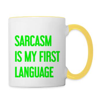 Sarkasmus-Profi - Tasse zweifarbig - Weiß/Gelb - Rechts