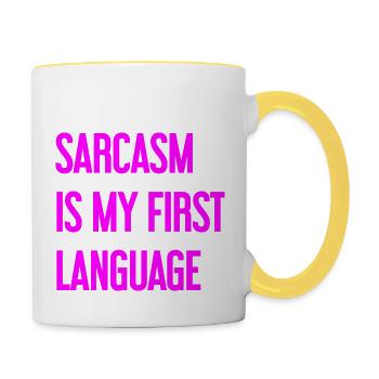 Sarkasmus-Profi - Tasse zweifarbig - Weiß/Gelb - Rechts