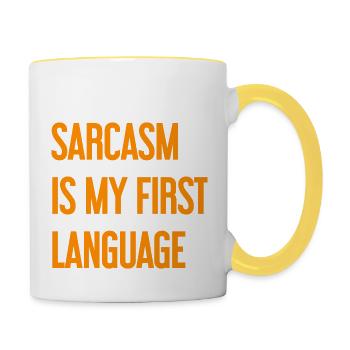 Sarcasm Pro - Contrasting Mug - white/yellow - Right
